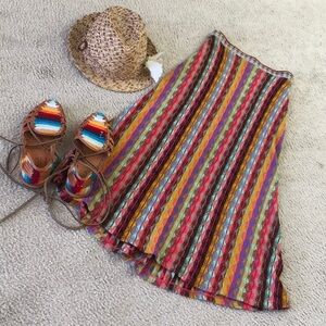 ANTHROPOLOGIE-ALDOMARTINS/“MARBELLA”MULTI STRIPE KNIT MIDI SKIRT